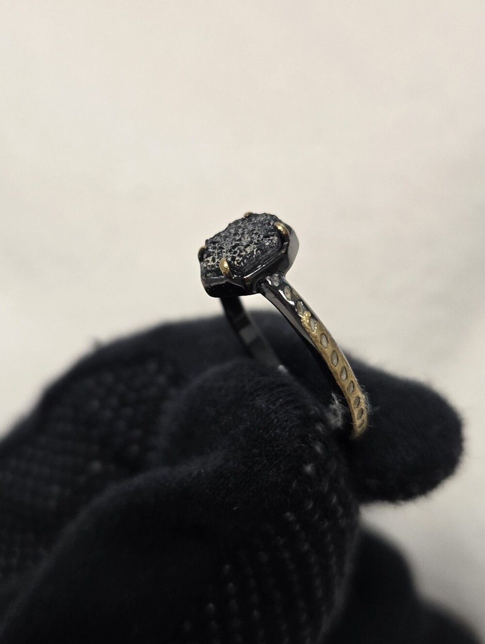 Kendra Scott Calvin Black Drusy Ring Size 7 - Picture 3 of 9